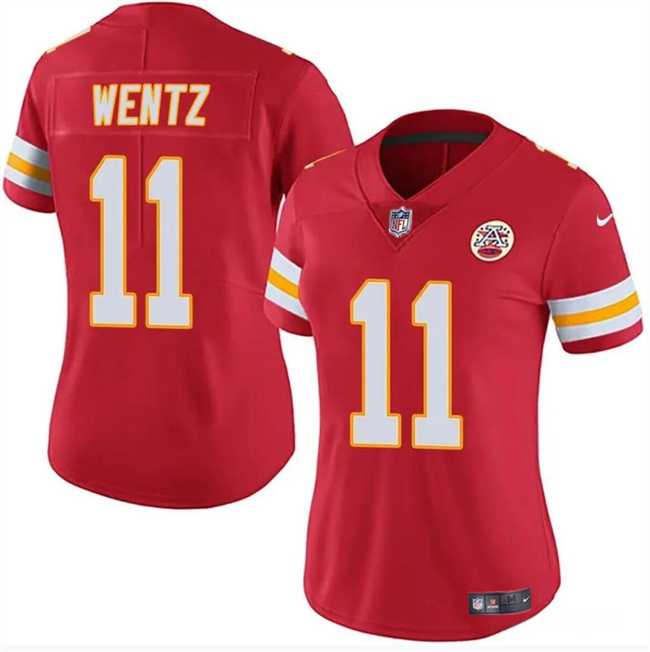 Womens Kansas City Chiefs #11 Carson Wentz Red Vapor Untouchable Limited Stitched Jersey Dzhi